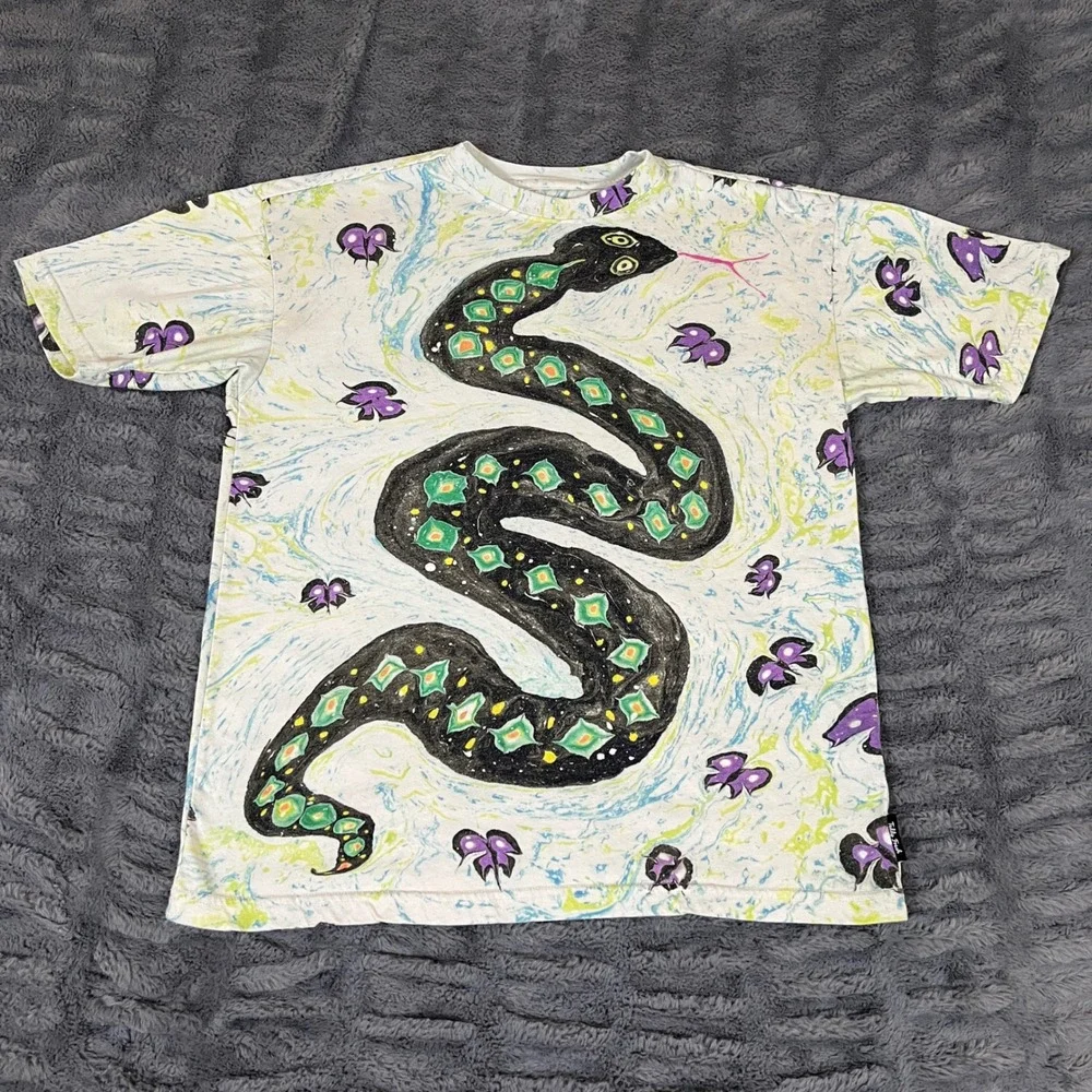 Teddy Fresh MyFawnwy Snake Butterfly Graphic T Shirt XXS Cotton Polyester - Picture 1 of 7